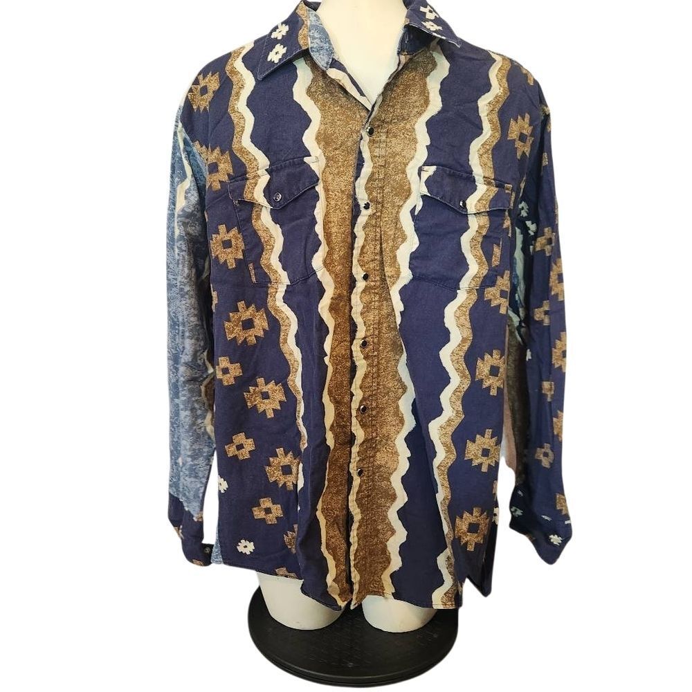 Men's Panhandle Slim Multicolor Western Patterned Button Down Size‎ XL